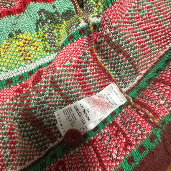 Topman Red Christmas cardigan ugly Christmas sweater - Picture 4 of 5